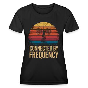 Amateurfunker Verbunden Durch Frequenz - Frauen Funktions-T-Shirt - Schwarz - Vorne - AI Model Female 172 light (172cm)