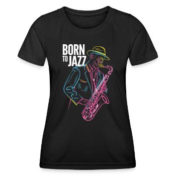 Né pour le jazz et les mélodies de saxophone - T-shirt sport Femme - noir - Devant - AI Model Female 172 light (172cm)