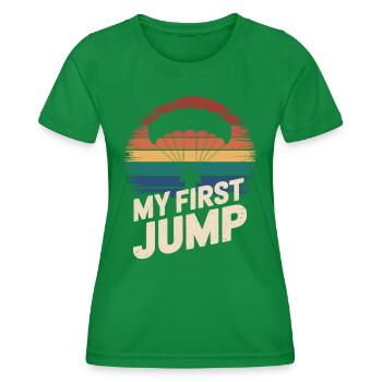Parachutisme : mon premier saut - T-shirt sport Femme - vert - Devant - AI Model Female 172 dark (172cm)