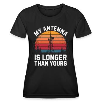 Meine Antenne Ist Länger Amateurfunk Radio - Frauen Funktions-T-Shirt - Schwarz - Vorne - AI Model Female 172 light (172cm)