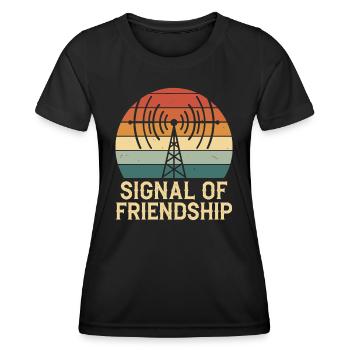 Amateurfunker Signal Of Friendship - Frauen Funktions-T-Shirt - Schwarz - Vorne - AI Model Female 172 light (172cm)