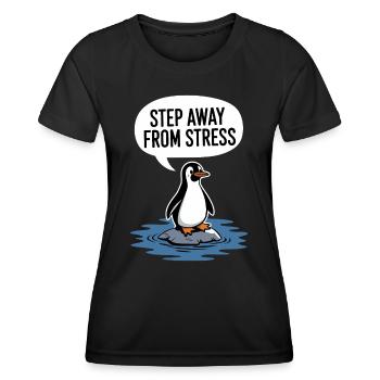 Pingouin : il suffit de se déconnecter - T-shirt sport Femme - noir - Devant - AI Model Female 172 light (172cm)