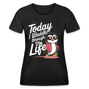 Aujourd’hui, je me dandine dans ma vie cool - T-shirt sport Femme - noir - Devant - AI Model Female 172 light (172cm)