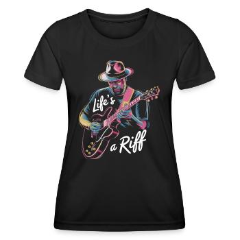Jazz: Das Leben Ist Ein Riff - Frauen Funktions-T-Shirt - Schwarz - Vorne - AI Model Female 172 light (172cm)