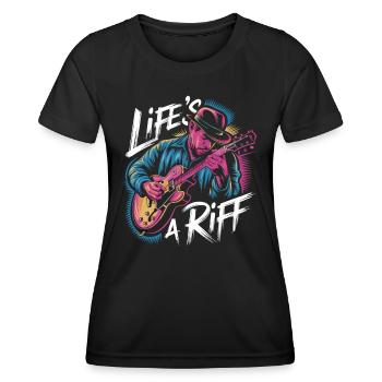 Jazz: Life's A Riff Musik Inspiration - Frauen Funktions-T-Shirt - Schwarz - Vorne - AI Model Female 172 light (172cm)