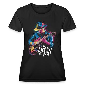 Jazz: Das Leben ist ein Riff - Frauen Funktions-T-Shirt - Schwarz - Vorne - AI Model Female 172 light (172cm)