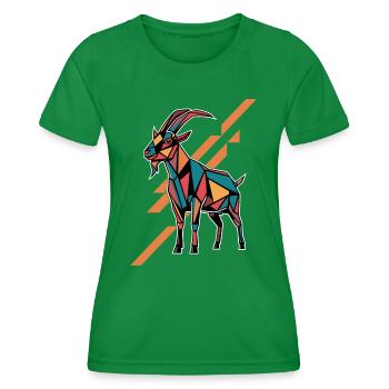 Geometric Farm Animal Graphic Colorful - Women's Functional T-Shirt - kelly green - Front - AI Model Female 172 dark (172cm)
