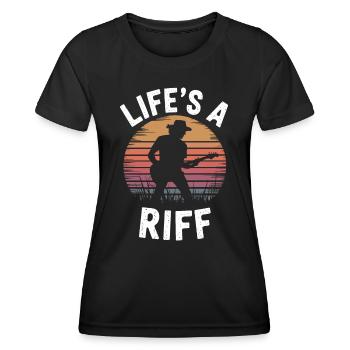 Gitarrenspieler: Das Leben Ist Ein Riff - Frauen Funktions-T-Shirt - Schwarz - Vorne - AI Model Female 172 light (172cm)