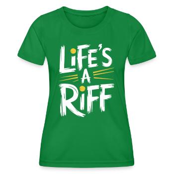 Guitar Player : Life’s A Riff Artwork - T-shirt sport Femme - vert - Devant - AI Model Female 172 dark (172cm)
