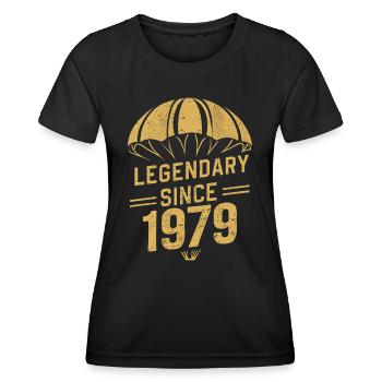 Legendär Seit 1979 - Skydiver Geburtstag Vintage - Frauen Funktions-T-Shirt - Schwarz - Vorne - AI Model Female 172 light (172cm)