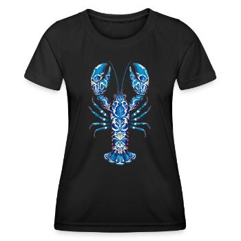 Motifs colorés Imprimé Homard - Imprimé Homard - T-shirt sport Femme - noir - Devant - AI Model Female 172 light (172cm)
