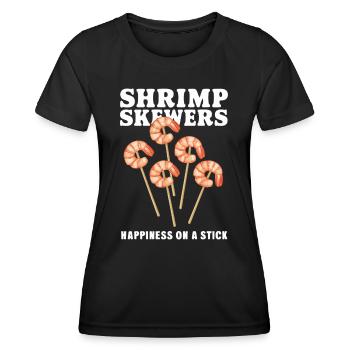 Shrimp Skewers Happiness On A Stick - Women's Functional T-Shirt - black - Front - AI Model Female 172 light (172cm)