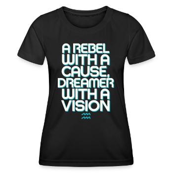 Wassermann Sternzeichen Rebell Mit Vision - Frauen Funktions-T-Shirt - Schwarz - Vorne - AI Model Female 172 light (172cm)