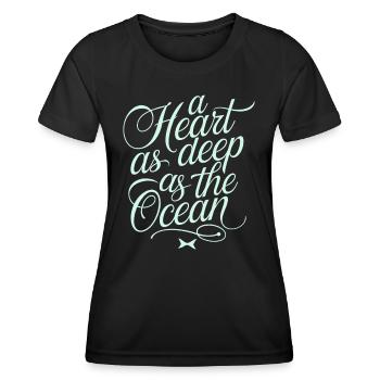 Fische Sternzeichen: Ein Herz So Tief Wie Der - Frauen Funktions-T-Shirt - Schwarz - Vorne - AI Model Female 172 light (172cm)