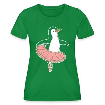 Pinguin Ballerina Im Tutu Tanz - Frauen Funktions-T-Shirt - Kelly Green - Vorne - AI Model Female 172 dark (172cm)