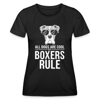 Alle Hunde Sind Cool Aber Boxer Regieren Lustiger - Frauen Funktions-T-Shirt - Schwarz - Vorne - AI Model Female 172 light (172cm)