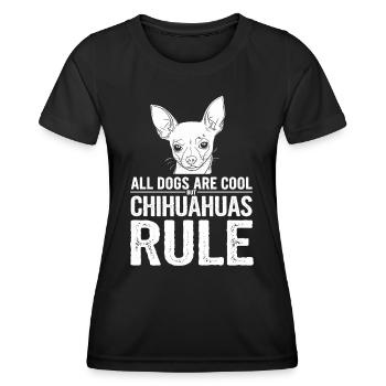 Alle Hunde Sind Cool Aber Chihuahuas Herrschen - Frauen Funktions-T-Shirt - Schwarz - Vorne - AI Model Female 172 light (172cm)