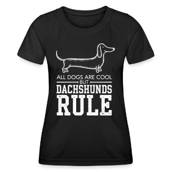 Alle Hunde Sind Cool Aber Dackel Regieren - Frauen Funktions-T-Shirt - Schwarz - Vorne - AI Model Female 172 light (172cm)