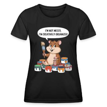Künstler Maler Kreativ Organisiert Niedlicher - Frauen Funktions-T-Shirt - Schwarz - Vorne - AI Model Female 172 light (172cm)