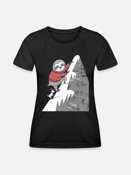 Zodiaque Capricorne paresseux escalade la montagne - T-shirt sport Femme - noir