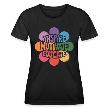 Lehrer Inspirieren Motivieren Bilden Blume - Frauen Funktions-T-Shirt - Schwarz - Vorne - AI Model Female 172 light (172cm)