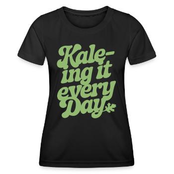 Kale-ing It Every Day Vegan Vegetarisch - Frauen Funktions-T-Shirt - Schwarz - Vorne - AI Model Female 172 light (172cm)