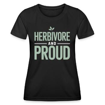 Herbivore And Proud - Pride Vegan Vegetarian - Women's Functional T-Shirt - black - Front - AI Model Female 172 light (172cm)