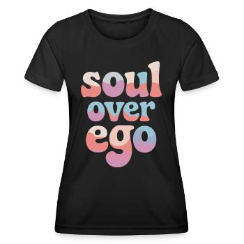 L’âme sur l’ego Expression de la spiritualité - T-shirt sport Femme - noir - Devant - AI Model Female 172 light (172cm)