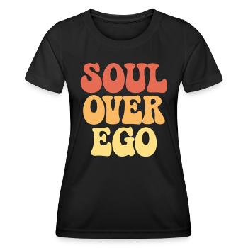 Citation de spiritualité inspirante de l’âme sur l’ego - T-shirt sport Femme - noir - Devant - AI Model Female 172 light (172cm)