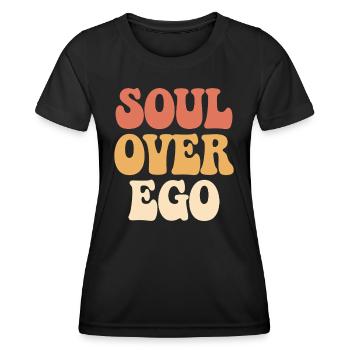 Citation de spiritualité inspirante de l’âme sur l’ego - T-shirt sport Femme - noir - Devant - AI Model Female 172 light (172cm)