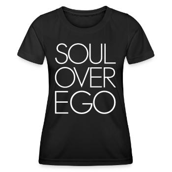 Citation de spiritualité inspirante de l’âme sur l’ego - T-shirt sport Femme - noir - Devant - AI Model Female 172 light (172cm)