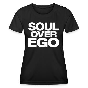 Citation de spiritualité L’âme sur l’ego - T-shirt sport Femme - noir - Devant - AI Model Female 172 light (172cm)