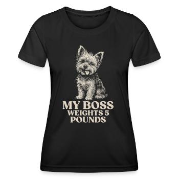 Yorkshire Terrier Besitzer Mein Chef Wiegt 5 Pfund - Frauen Funktions-T-Shirt - Schwarz - Vorne - AI Model Female 172 light (172cm)