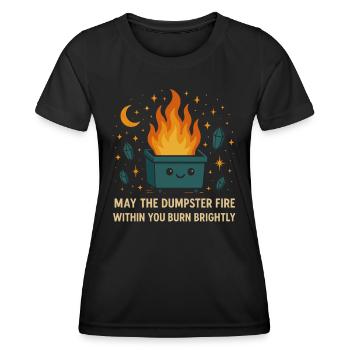 Feu de benne à ordures drôle - T-shirt sport Femme - noir - Devant - AI Model Female 172 light (172cm)