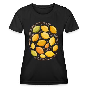 Frische Zitrusfrüchte Illustration - Frauen Funktions-T-Shirt - Schwarz - Vorne - AI Model Female 172 light (172cm)