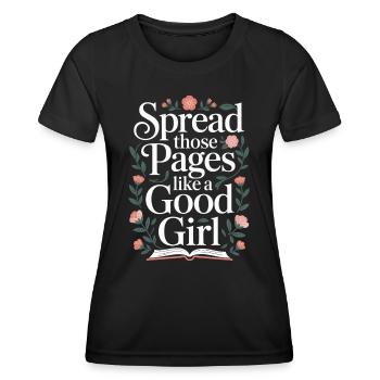 Répandez ces pages comme une bonne fille - - T-shirt sport Femme - noir - Devant - AI Model Female 172 light (172cm)