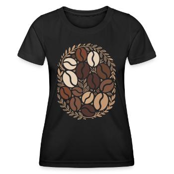 Café en grains L’élégance pour les amoureux - T-shirt sport Femme - noir - Devant - AI Model Female 172 light (172cm)