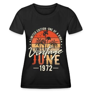 June 1972 Vintage Vintage Birthday Gift - Women's Functional T-Shirt - black - Front - AI Model Female 172 light (172cm)