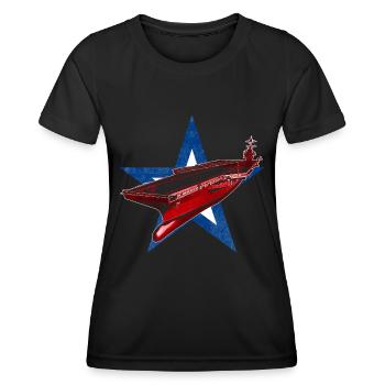 Aircraft carrier - Women's Functional T-Shirt - black - Front - AI Model Female 172 light (172cm)