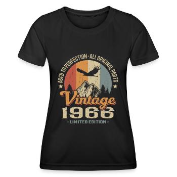 Vintage retro 1966 - T-shirt sport Femme - noir - Devant - AI Model Female 172 light (172cm)