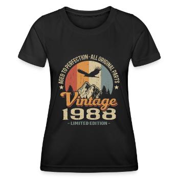 Vintage Retro Jahrgang 1988 Original - Frauen Funktions-T-Shirt - Schwarz - Vorne - AI Model Female 172 light (172cm)