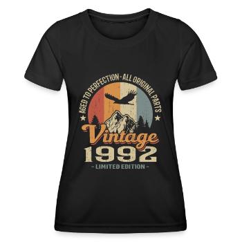 Vintage 1992 - Women's Functional T-Shirt - black - Front - AI Model Female 172 light (172cm)