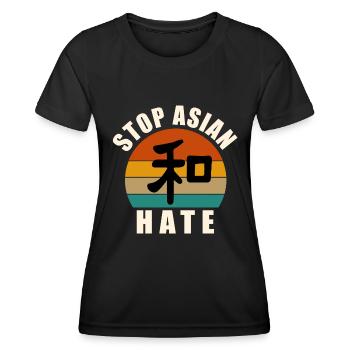 Arrêter la haine asiatique - T-shirt sport Femme - noir - Devant - AI Model Female 172 light (172cm)