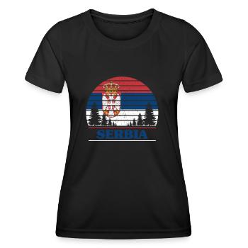 Serbie - T-shirt sport Femme - noir - Devant - AI Model Female 172 light (172cm)