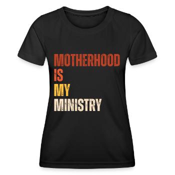 La maternité est mon ministère - T-shirt sport Femme - noir - Devant - AI Model Female 172 light (172cm)