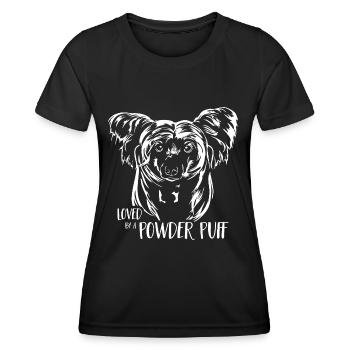 POWDER PUFF Dog Saying Dogs Saying Dogs - Women's Functional T-Shirt - black - Front - AI Model Female 172 light (172cm)