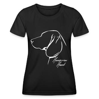 HANOVERIAN HOUND Profil Chiens Wilsigns - T-shirt sport Femme - noir - Devant - AI Model Female 172 light (172cm)