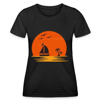 Sonnenuntergang - Frauen Funktions-T-Shirt - Schwarz - Vorne - AI Model Female 172 light (172cm)