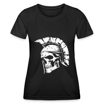 Spartaner Gladiator Totenkopf Sparta - Frauen Funktions-T-Shirt - Schwarz - Vorne - AI Model Female 172 light (172cm)
