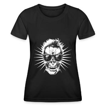 Punk Skull Party - Women's Functional T-Shirt - black - Front - AI Model Female 172 light (172cm)